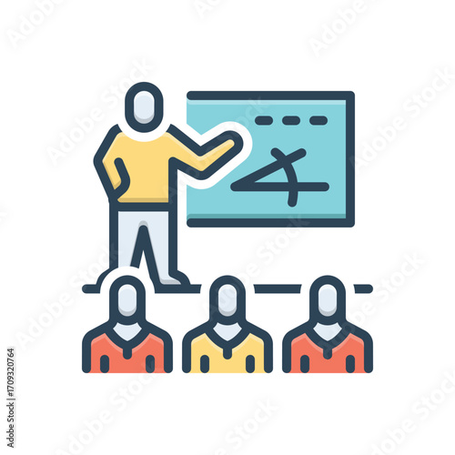 Color illustration icon for tuition