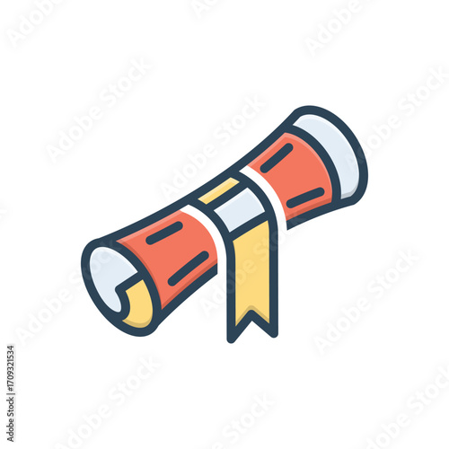Color illustration icon for degree