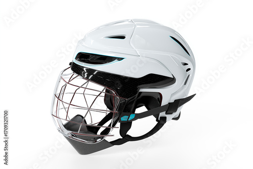Photography Professional hockey helmet isolated on white, ready for action, showcasing moder