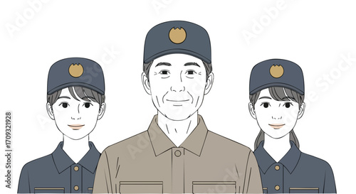 Friendly security team ready to protect your business with experience and youthful energy in neutral uniform