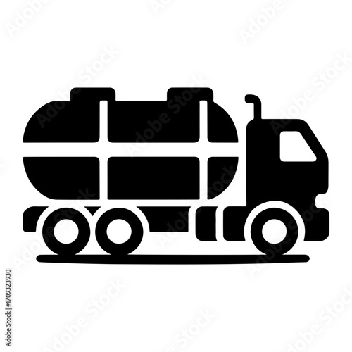 Simple Pictogram Vector Icon of Tanker Truck Design