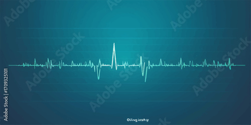 Medical graph with green heart beat on the monitor