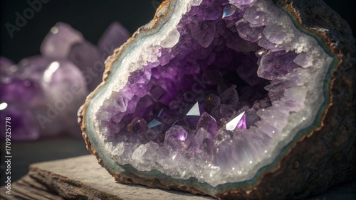 Wallpaper Mural Vibrant Amethyst Geode: Sparkling Deep Purple Crystal Formation Torontodigital.ca