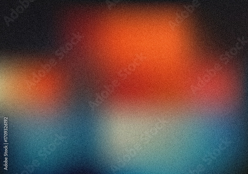 Φωτογραφία Abstract textured background with blurred gradient, featuring warm orange and cool teal tones, high noise, film grain effect, ideal for overlay or design element