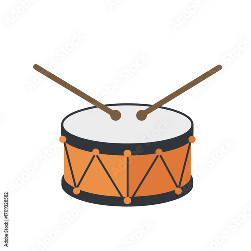 Vector Illustration of Snare Drum with Sticks