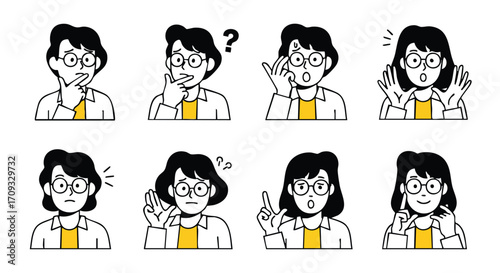 Discover diverse reactions with these expressive character poses for your next creative project or branding initiative
