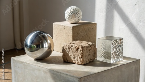 Wallpaper Mural Modern Geometric Still Life with Textural Contrast Torontodigital.ca