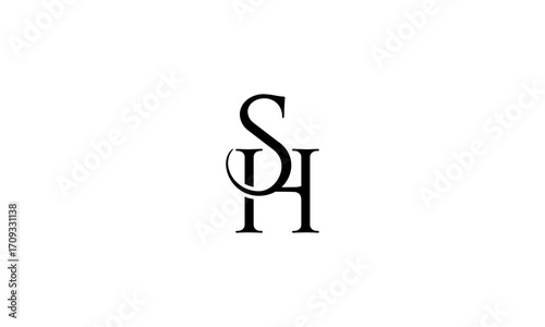 SH initial letters, monogram logo
