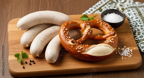 German Sausage and Pretzel.
