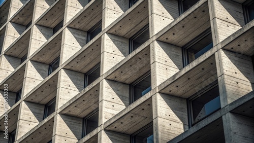 Wallpaper Mural Brutalist Concrete Building Facade Geometric Abstract Architecture Torontodigital.ca