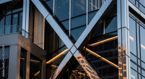 Wallpaper Mural Modern Architecture Abstract: Geometric Glass and Steel Facade Torontodigital.ca