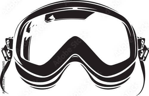 Ski Goggles Silhouette: A sleek, modern illustration of ski goggles, ready for adventure, captures the essence of winter sports and outdoor activities.