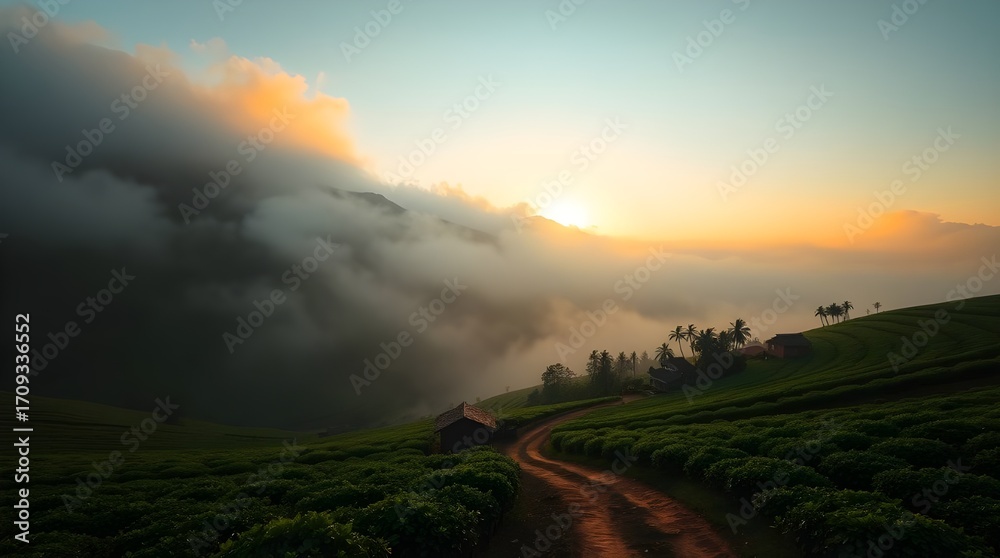 Obraz premium sunrise over the field