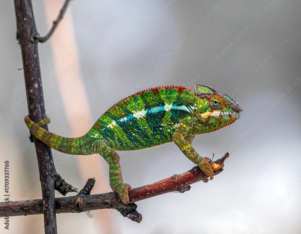 Obraz premium Chameleon on branch (1)