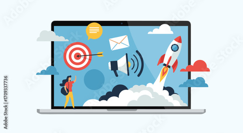 Digital marketing strategy for business growth and brand awareness.