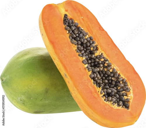 Papaya Isolated On Transparent Background