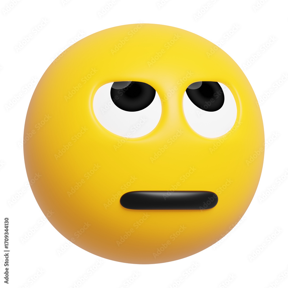 Fototapeta premium Face with Rolling Eyes Emoji 3D