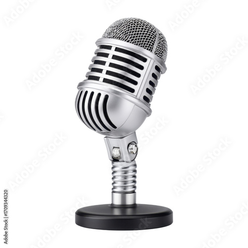 Metal stand for recording legal testimonies in professional courtrooms isolated on transparent background.