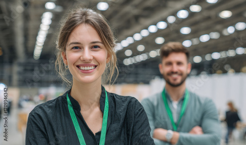 A professional cheerfully engages with a client, highlighting a positive business relationship. The setting reflects trust and effective customer interaction.