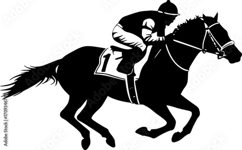 RACING HORSE JOCKEY SILHOUETTE
