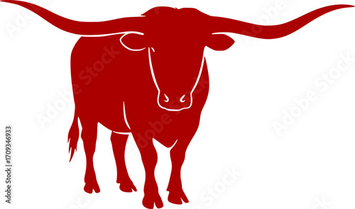 LONGHORN SILHOUETTE WHITE BACKGROUND

