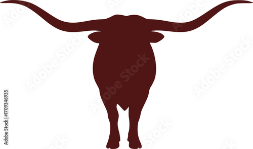 LONGHORN SILHOUETTE WHITE BACKGROUND
