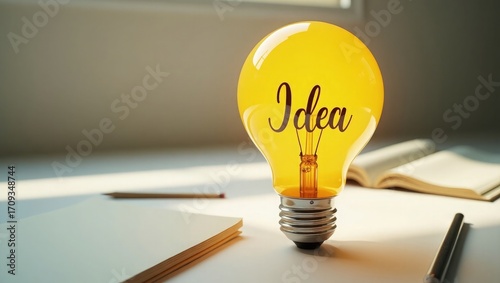 Startup Innovation Concept – Light Bulb Idea for Business Success