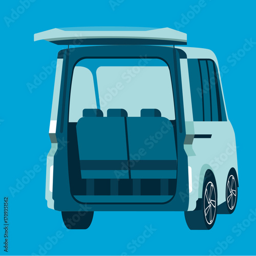 車内後方から