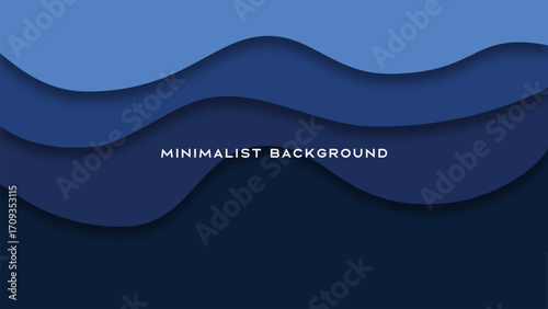 flat minimalist papercut vector blue color background 4k resolution