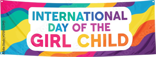 Vector art of international day of the girl child banner