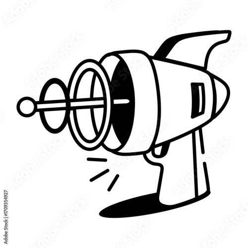 A drawing style icon showing a space gun
