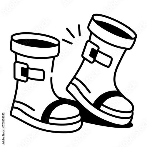 A doodle style icon showing space shoes
