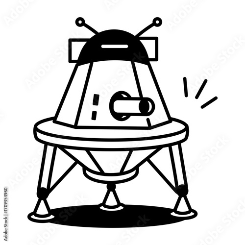A sketchy style icon showing a lunar robot

