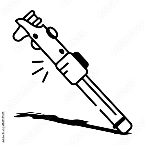 A drawing style icon showing a detecting tool
