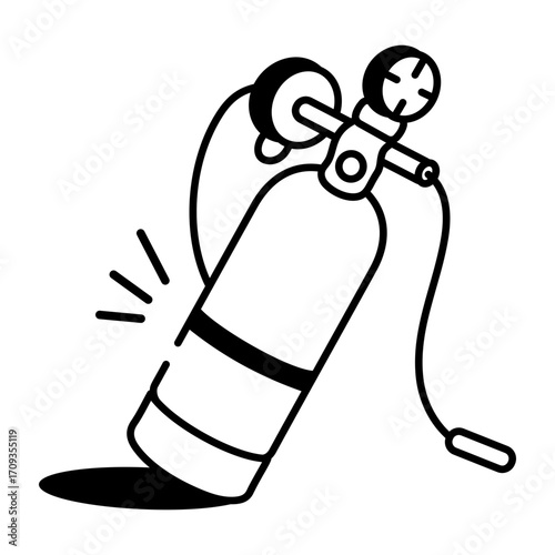 A doodle style icon showing an oxygen cylinder
