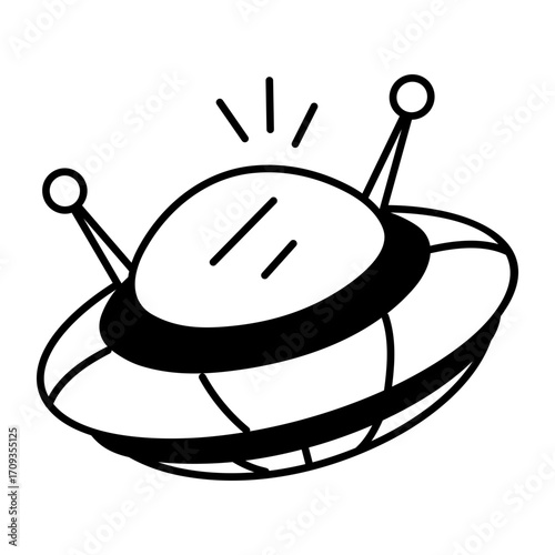 A doodle style icon showing an alien ufo
