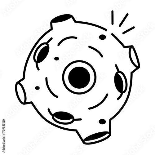 A drawing style icon showing the moon
