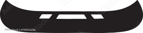 Canoe silhouette vector illustration for water sports, adventure, outdoor, travel, nature and recreation.