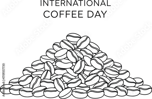Vector art of international coffee day with coffee bean