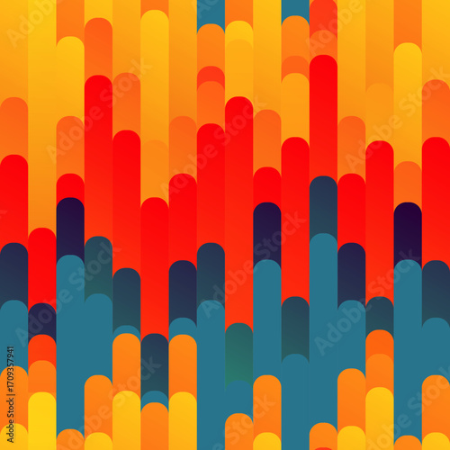 Orange Gradient. Geometric seamless pattern.