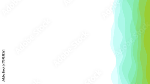 Abstract wavy gradient background featuring soothing green and blue tones on a clean white field. Ideal for modern designs, presentations, or digital aesthetics.