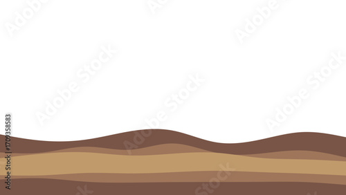 Abstract depiction of wavy earth layers in natural brown and beige tones, providing a versatile background for environmental, construction, or geological themes.