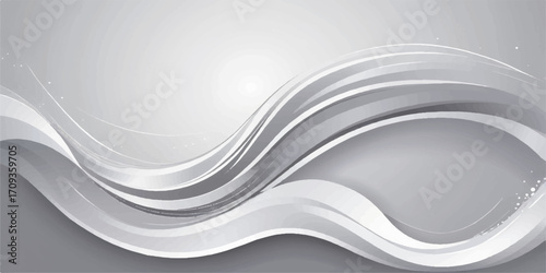 Abstract wavy blue lines create a futuristic digital background illustration for a modern business template