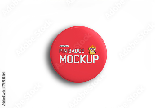 Circle Round Pin Badge Mockup Template