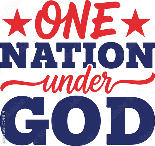 One nation under god, patriotic design isolated on white background