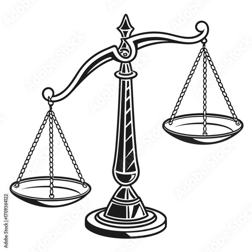 Balance scale of justice silhouette