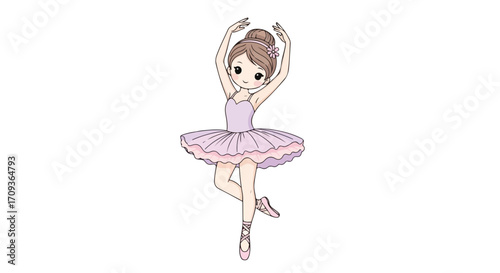 Cartoon Ballerina in Pink Tutu.