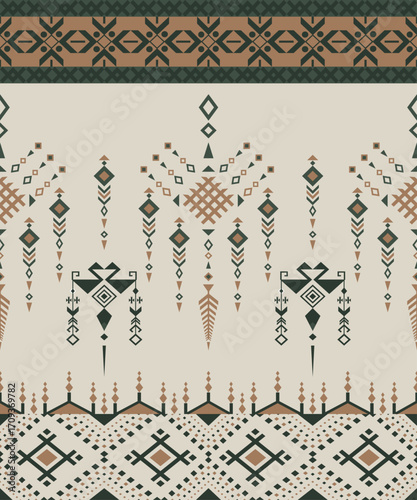 Navajo fabric pattern, bright and modern tones. Traditional geometric patterns combined with a modern twist. Suitable for home decoration or fashion use.
