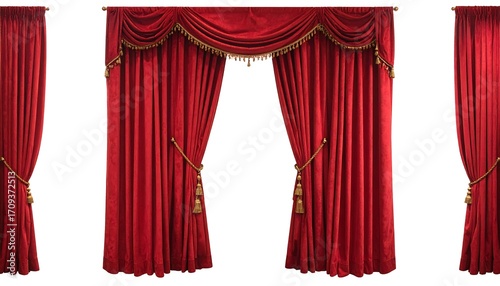 Dramatic Red Theatre Curtains Open Wide
