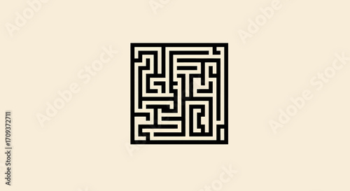 Complex square maze design with intricate pathways.